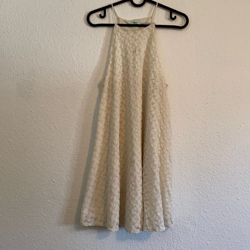Lacey crochet cream ivory swing dress kimchi blue